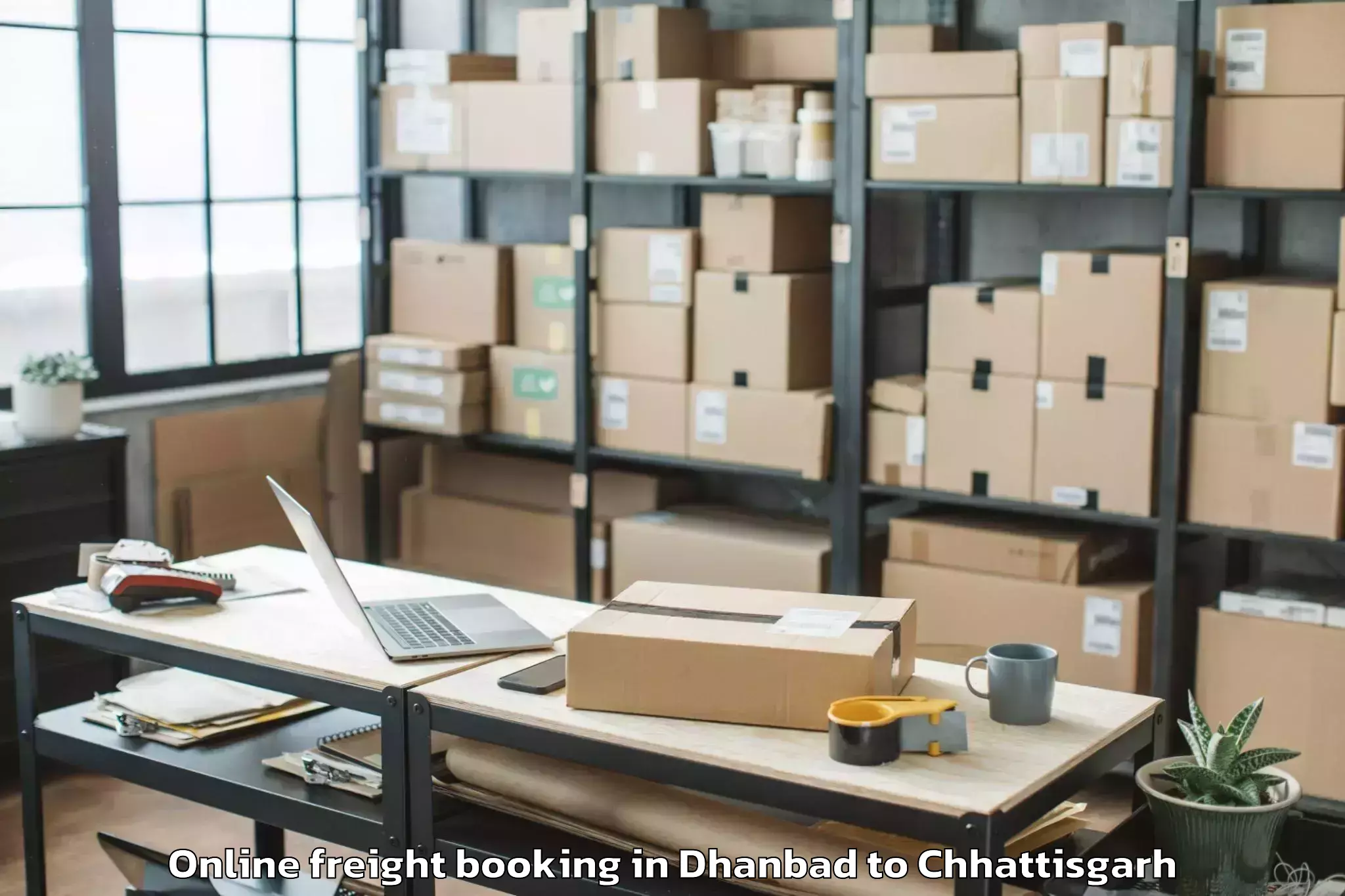 Trusted Dhanbad to Sukma Online Freight Booking